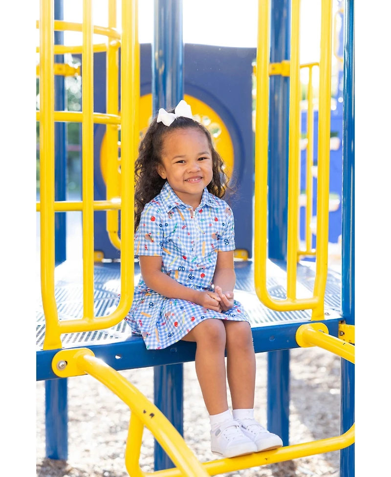 Florence Eiseman Toddler Girls 2T - 8 School Print Performance Knit Dress
