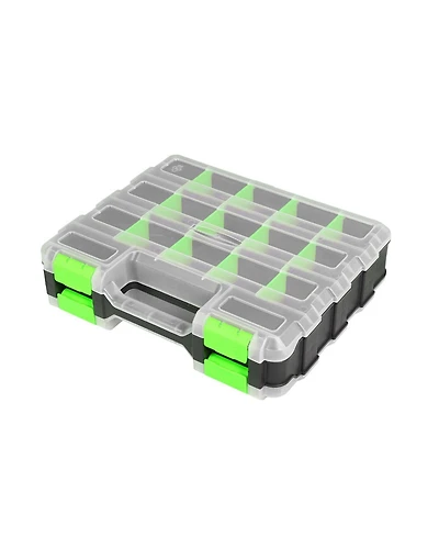 Piscifun Double Sided 34 Compartment Tool Organizer With Transparent Lid Removable Dividers For Hardware Crafts Fishing Accessories