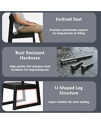 WestinTrends Modern Hdpe Outdoor Armless Patio Dining Chairs (Set of 2)