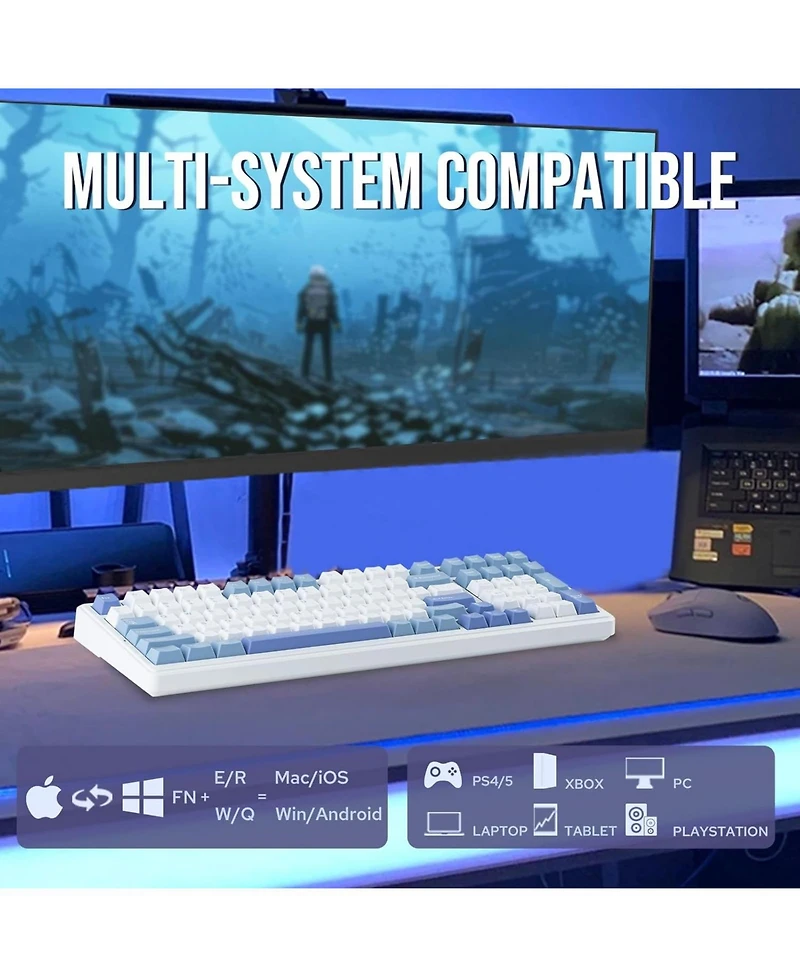 Aula F99 Pro Wireless Mechanical Gaming Keyboard, Tri-Mode Connectivity, Rgb Backlit, Gasket Structure