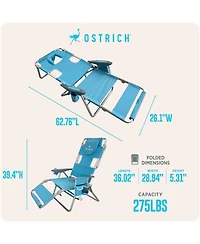 Ostrich The Backpack 3N1 Portable Chair Cooler Bag and Reclining Lounger, Lt Blue
