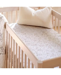 Lambs & Ivy Signature Organic Cotton Muslin Bunny Fitted Crib/Toddler Sheet