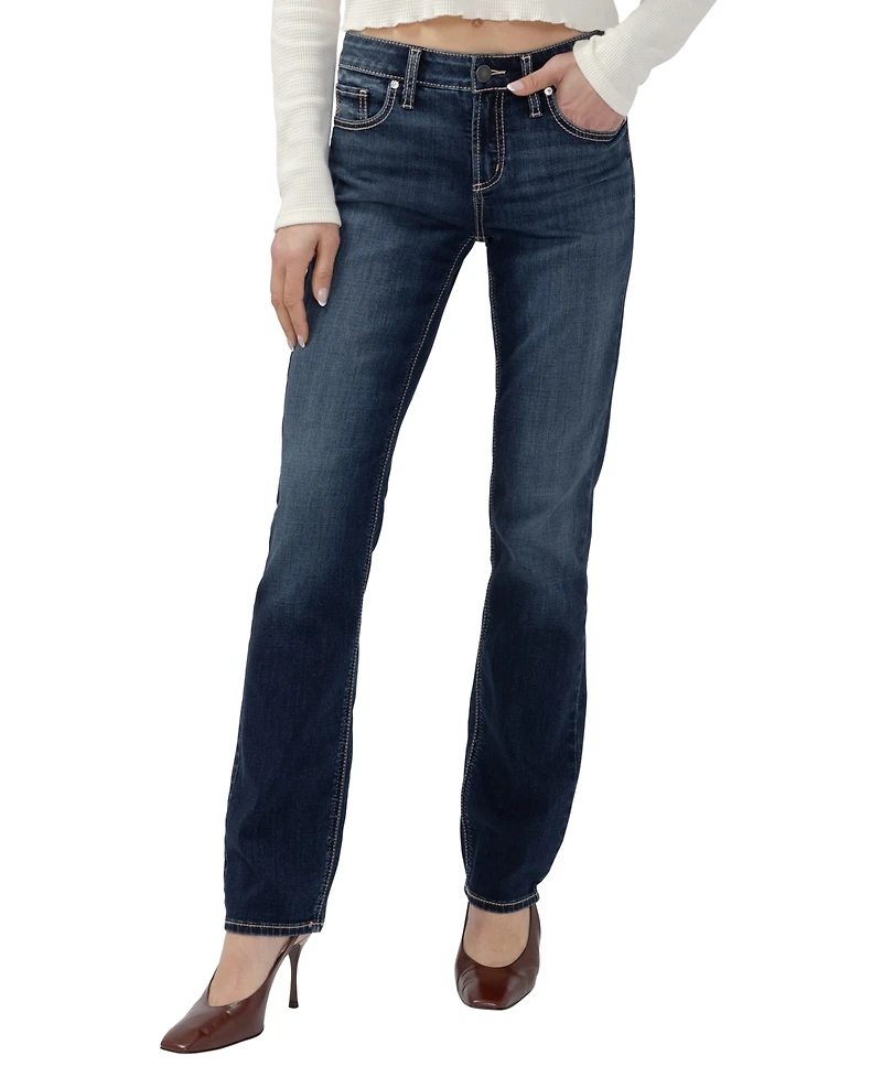 Silver Jeans Co. Women's Elyse Mid-Rise Straight-Leg