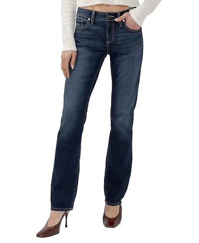 Silver Jeans Co. Women's Elyse Mid-Rise Straight-Leg