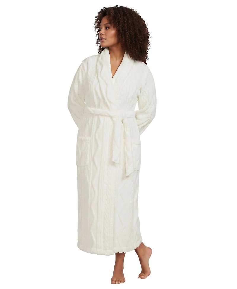 Lands' End Plus Cozy Cable Robe