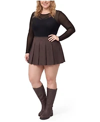 Torrid Plus Mesh Crew Long-Sleeve Top