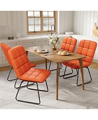 homfan Faux Leather Dining Chairs Set of 4, High-Resilience Foam, Upholstered Dining Room Chairs with Metal Frame