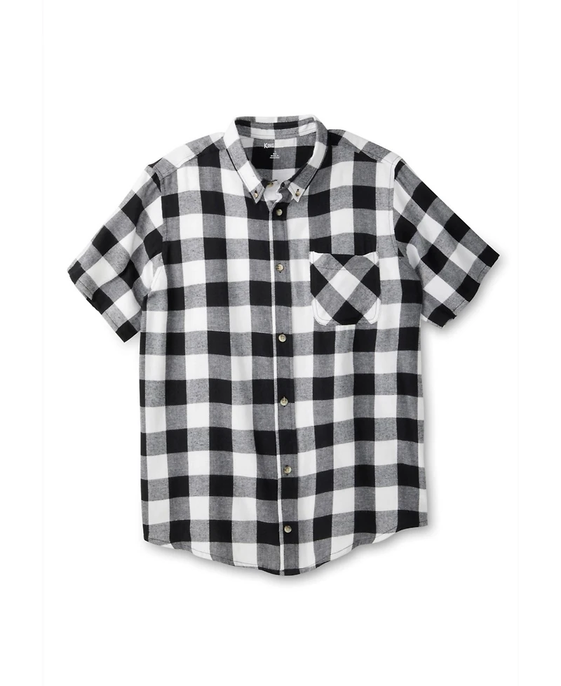 KingSize Men's Short Sleeve Flannel Shirt