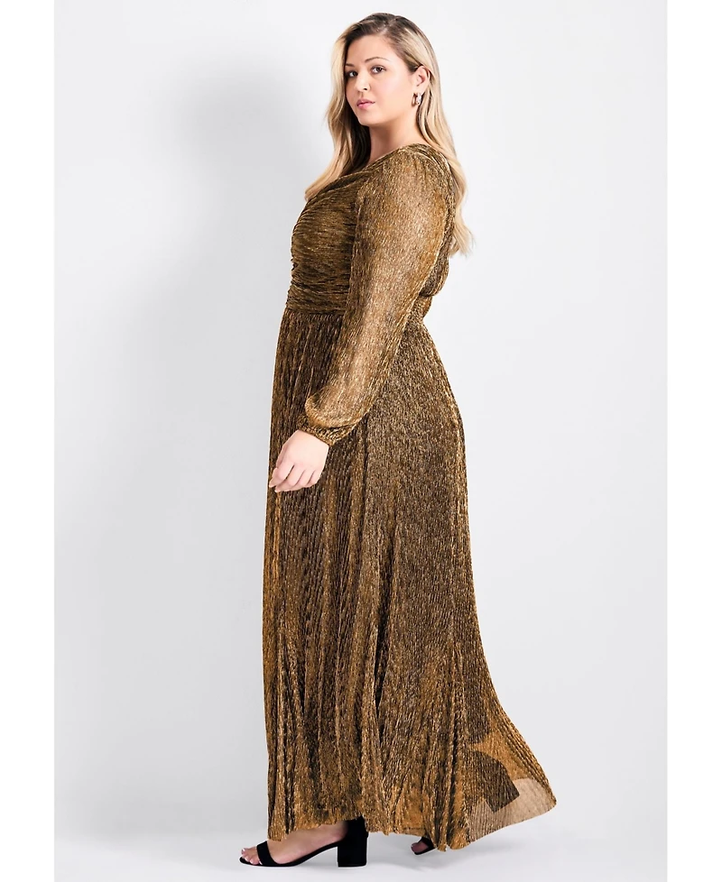 Avenue Women's Plus Lucia Plisse Maxi Dress