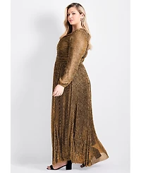 Avenue Women's Plus Lucia Plisse Maxi Dress