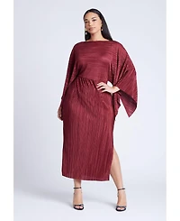 Eloquii Women's Plus Cape Effect Plisse Dress