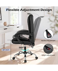 Gymax Executive Chair High Back Office with Linkage Armrests Adjustable Height