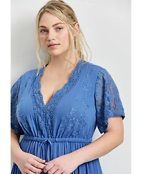 Avenue Women's Plus Raven Lace Maxi Dress