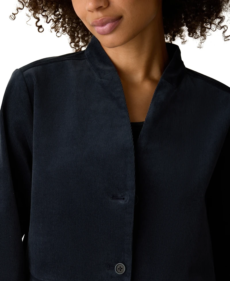 Eileen Fisher Women's Corduroy High Collar Work Jacket