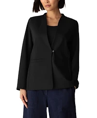 Eileen Fisher Petite Stretch V-Neck Long-Sleeve Blazer