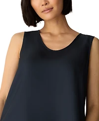 Eileen Fisher Women's Curved V-Neck Silk Shell