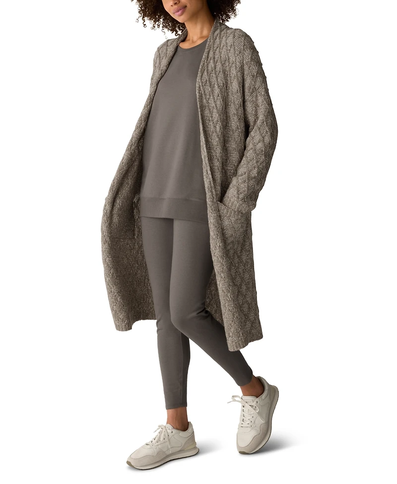Eileen Fisher Women's Peruvian Cotton-Blend Boucle Fluff Long Cardigan Long-Sleeve High-Collar