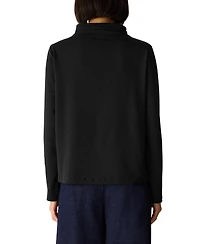 Eileen Fisher Women's Brushed-Fleecy Funnel Neck Long-Sleeve Top