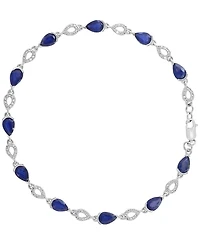 Effy Collection Sapphire (5-1/4 ct. t.w.) & Diamond (1/3 ct. t.w.) Bracelet in 14k White Gold