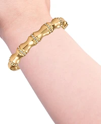 Guess Gold-Tone Crystal Side-Hinge Bangle Bracelet