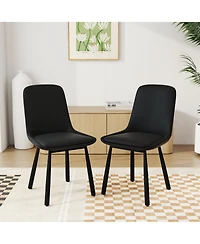 Decksplore Modern Pu Leather Dining Room Chairs Sturdy Metal Legs with Upholstered for Kitchen Living Accent Side