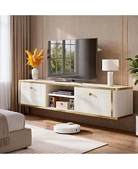 Tribesigns Floating Tv Stand with 2 Drawers,Wall Mounted Media Console