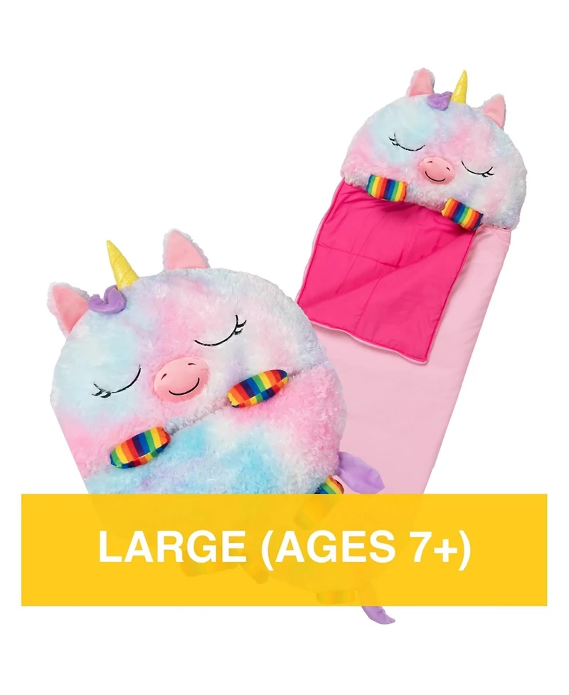 Happy Nappers Rainbow Unicorn Large Pillow-and-Sleeping-Bag Weighted Plush