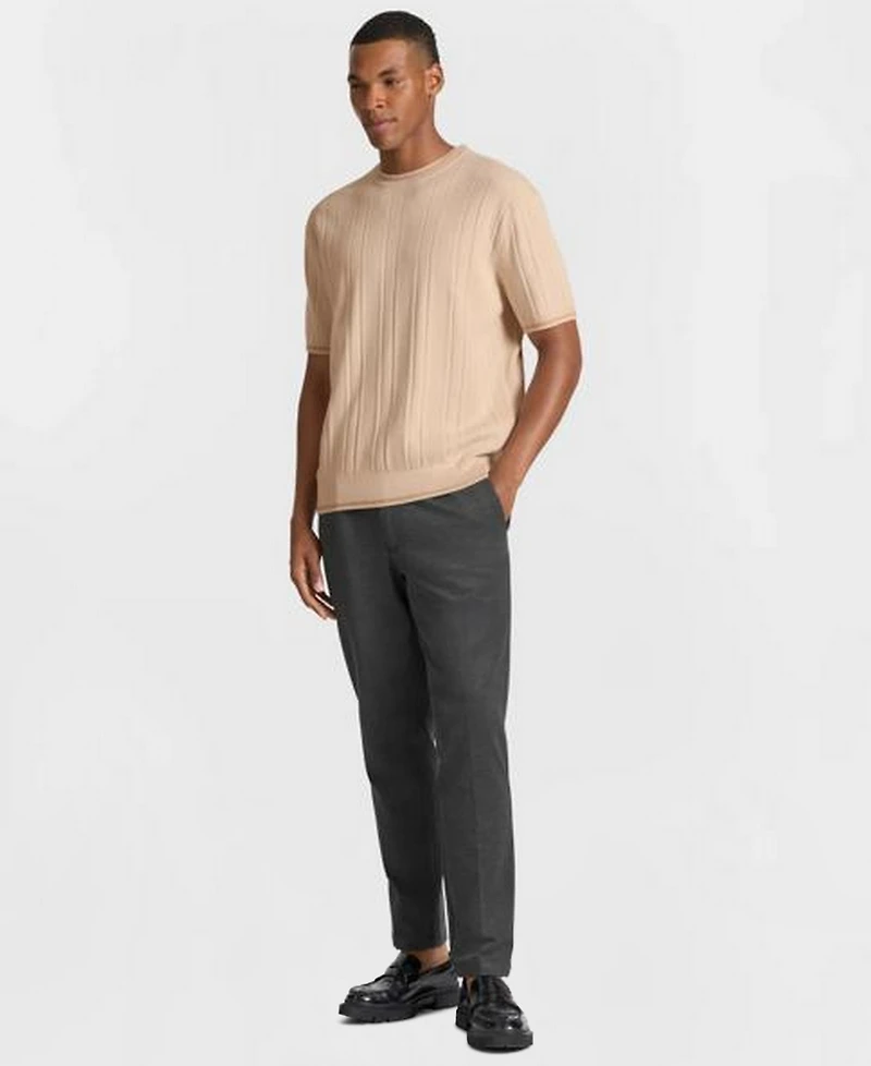 Ted by Baker Men's Grosvenor Short-Sleeve Cotton Ribbed Crewneck Sweater
