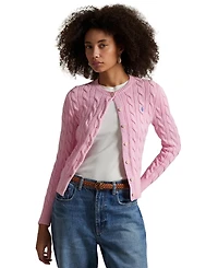 Polo Ralph Lauren Women's Cable-Knit Cotton Crewneck Cardigan Sweater
