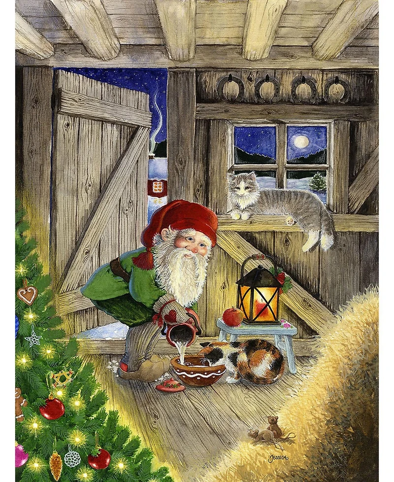 SunsOut Christmas in the Barn 300 Piece Jigsaw Puzzle, Ages 15+