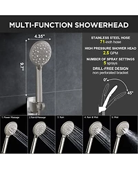 Cyqbd 11.8" Rain Shower Head Handheld Multi Spray Extension Arm Dual