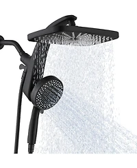 Cyqbd 1.75 Gallons Rain Shower Head Handheld Combo 9 Spray Jets Docking System