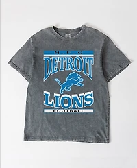 Gameday Couture Women's Gray Detroit Lions Oversized Classic Grind Washed T-Shirt