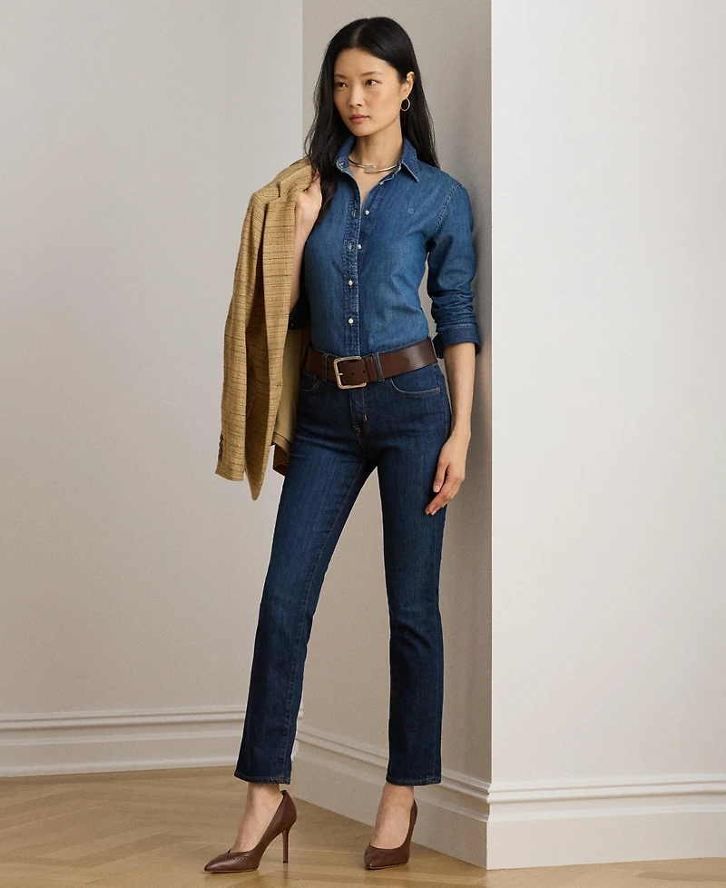 Lauren Ralph Women's Straight-Fit Denim Shirt