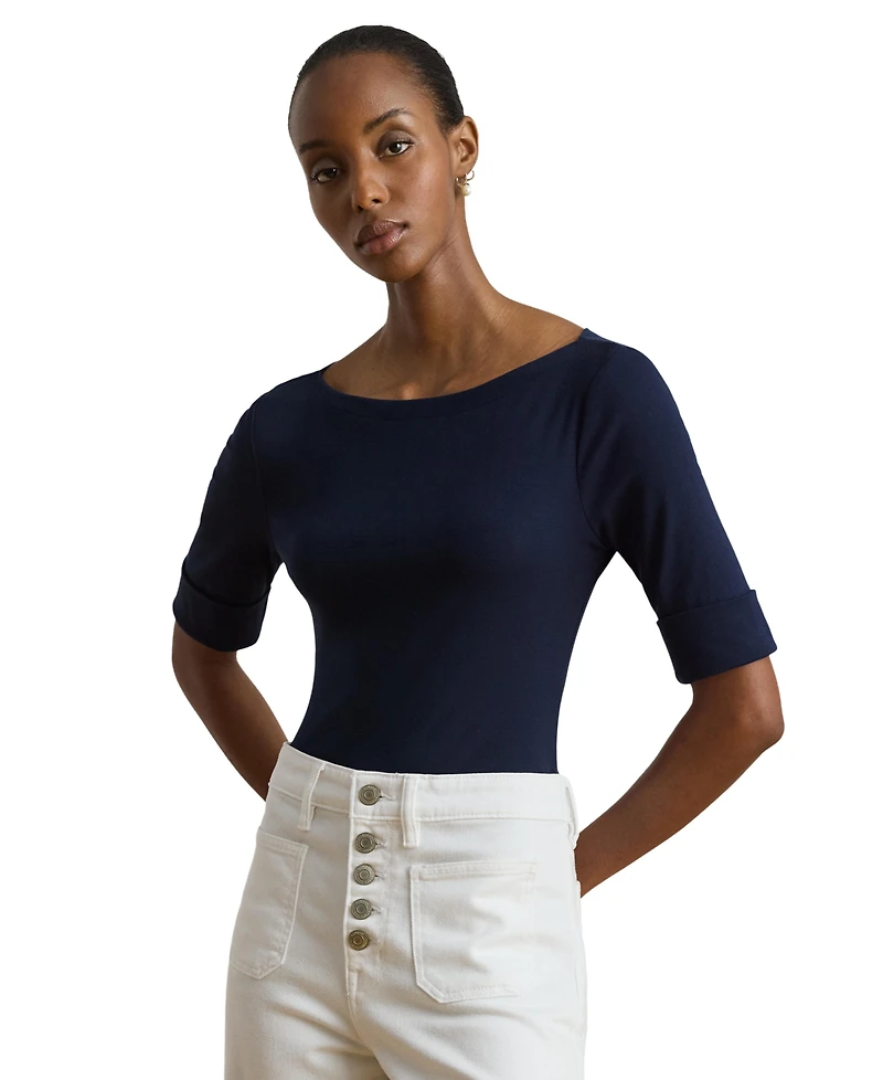 Lauren Ralph Stretch Boatneck Top