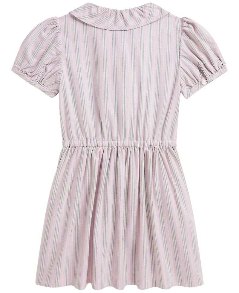 Polo Ralph Lauren Girls' 2T-6X Ruffle-Trim Cotton Oxford Shirt Dress
