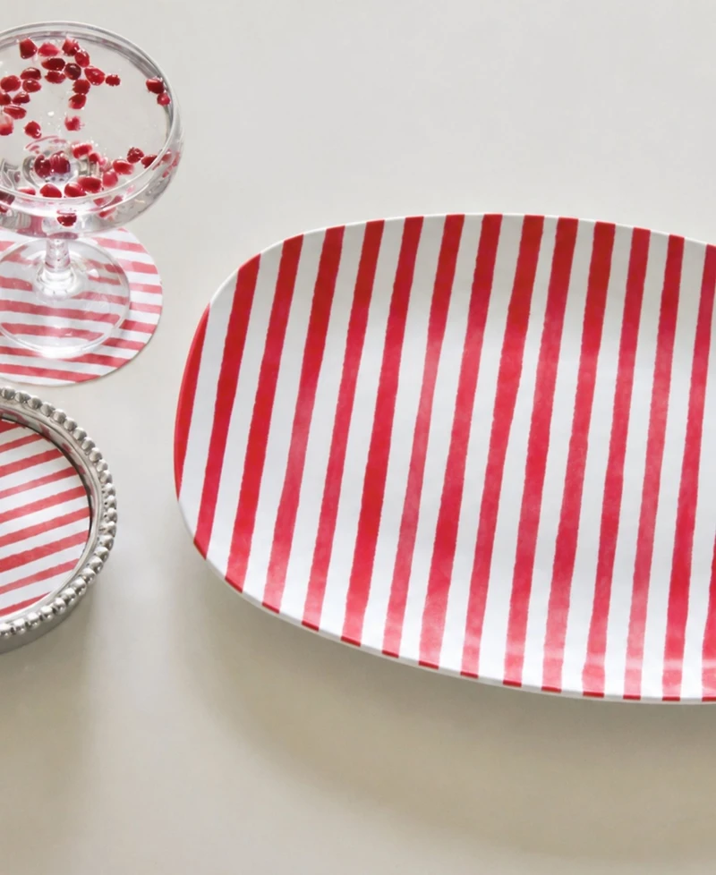 Mariposa Simple Stripes Resin Platter