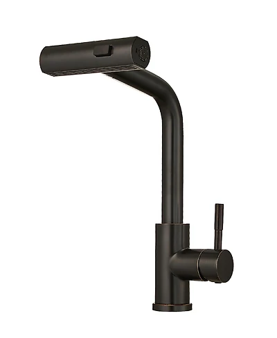 Thirtypeachy Pull-Down Kitchen Faucet with High Arc Spout, 3-Function Sprayer, 360degree(s) Swivel, Stainless Steel