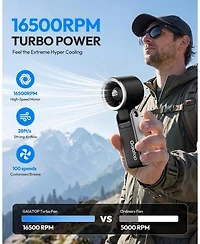 Portable Handheld Turbo Fan, 15 Hrs Cooling, 180degree(s) Foldable 4-in-1 Hand Held Fans, 6-Speed (1-100) Personal Mini Handheld Fans, Small...