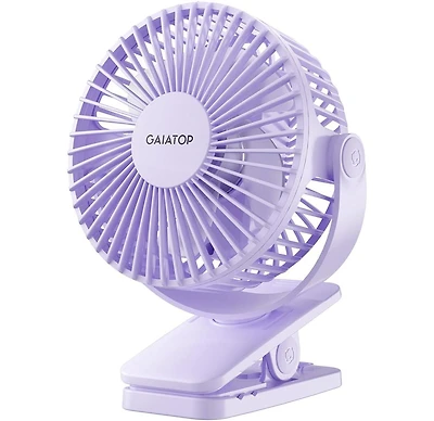 Gaiatop Portable Clip on Fan Battery Operated, 3 Speed Quiet 360degree(s) Rotate, Usb Rechargeable Mini Personal Cooling Fan for Desk Table