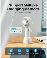Gaiatop Mini Portable Fan, Small and Powerful, 3 Speed Personal Handheld fan and Desktop with Base, Lightweight Usb Rechargeable for Travel