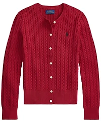 Polo Ralph Lauren Girls' 7-16 Mini-Cable Cotton Cardigan