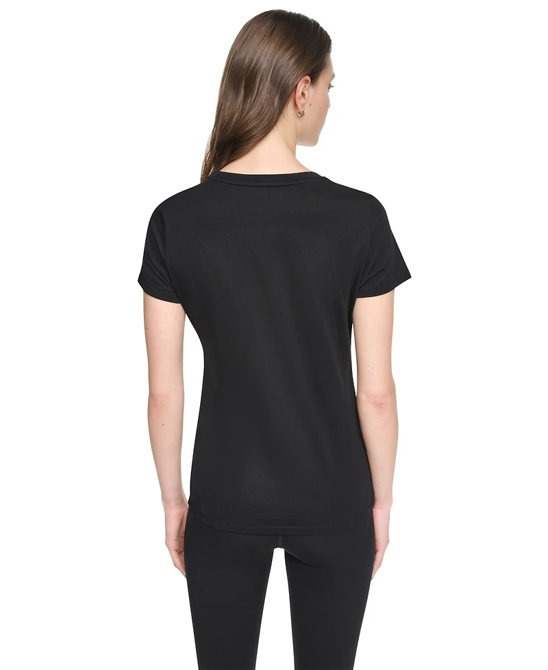 Dkny Sport Women's Flocked Logo Crewneck T-Shirt