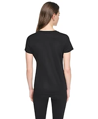 Dkny Sport Women's Flocked Logo Crewneck T-Shirt