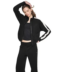 Dkny Sport Women's Side Stripe Scuba Full Zip Jacket
