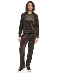 Dkny Sport Women's Leopard-Print Velour Raglan Pullover