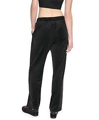 Dkny Sport Women's High-Rise Velour Straight Leg Pants