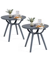 Mecale20 in Round Patio Storage Side Table for Poolside, Holds 110 lbs
