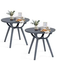 Mecale 20 In Round Patio Storage Side Table For Poolside Holds 110 Lbs