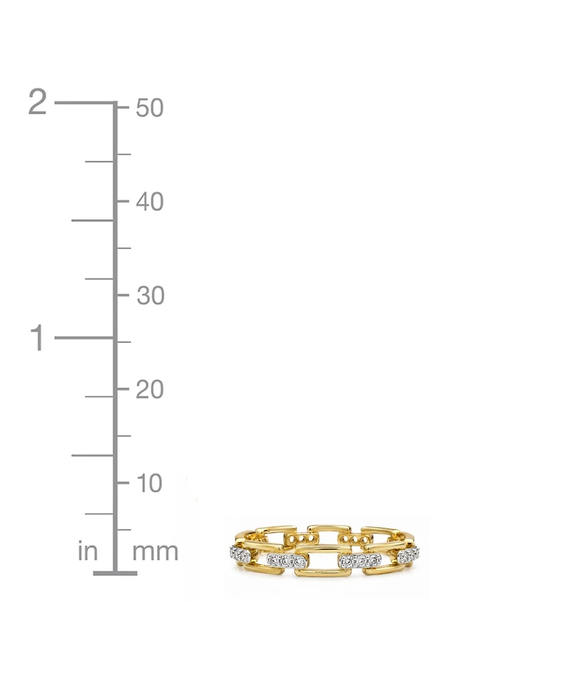 And Now This Cubic Zirconia 18K Gold Plated Link Ring